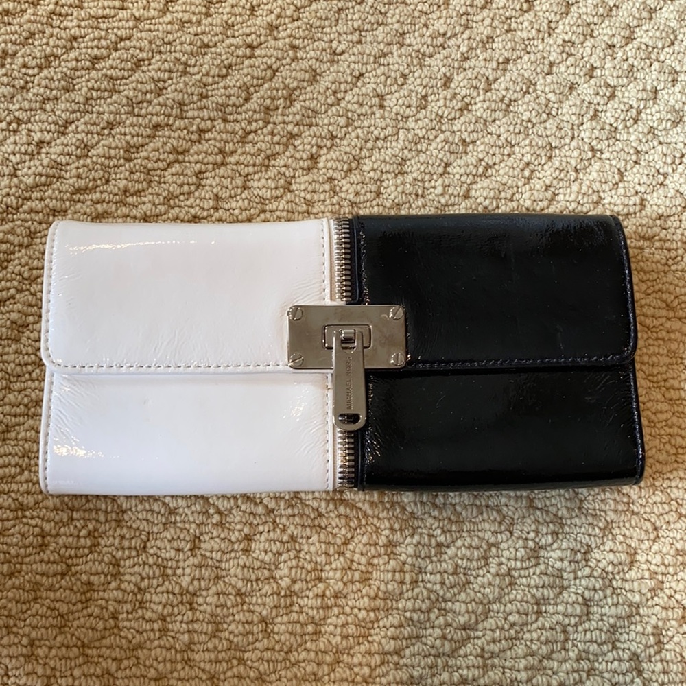 Michael Kors Black & White Skinny Clutch